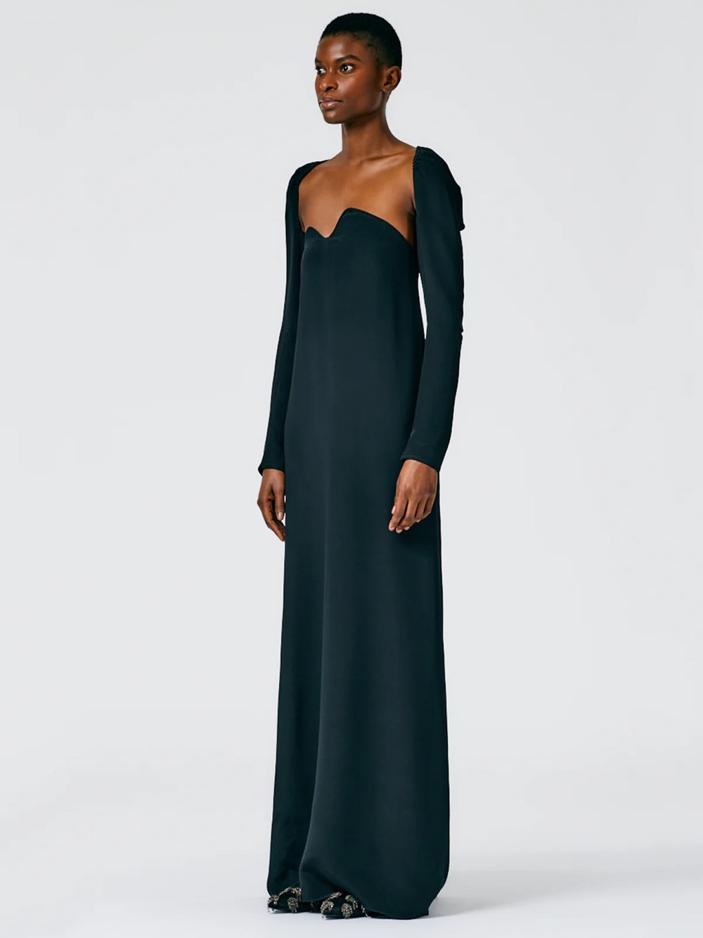 Tibi Black Silk Assymetrical Strapless Evening Gown - Picture 5 of 9